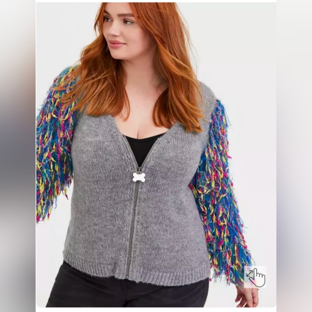 Her Universe DC Comics Birds of Prey Harley Quinn Grey Crop Cardigan